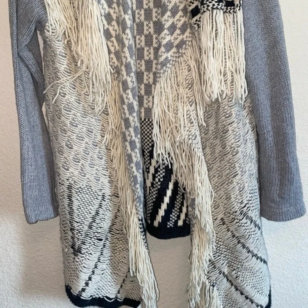 Soprano western wool cardigan waterfall tassel M aztec nashville southwest